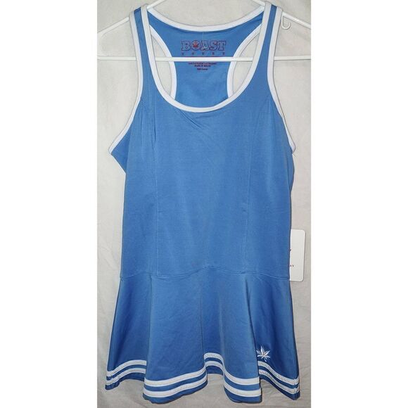 BOAST COURT Women's Tipped Tennis Carolina Blue shirt/dress NWT Small - Picture 1 of 6
